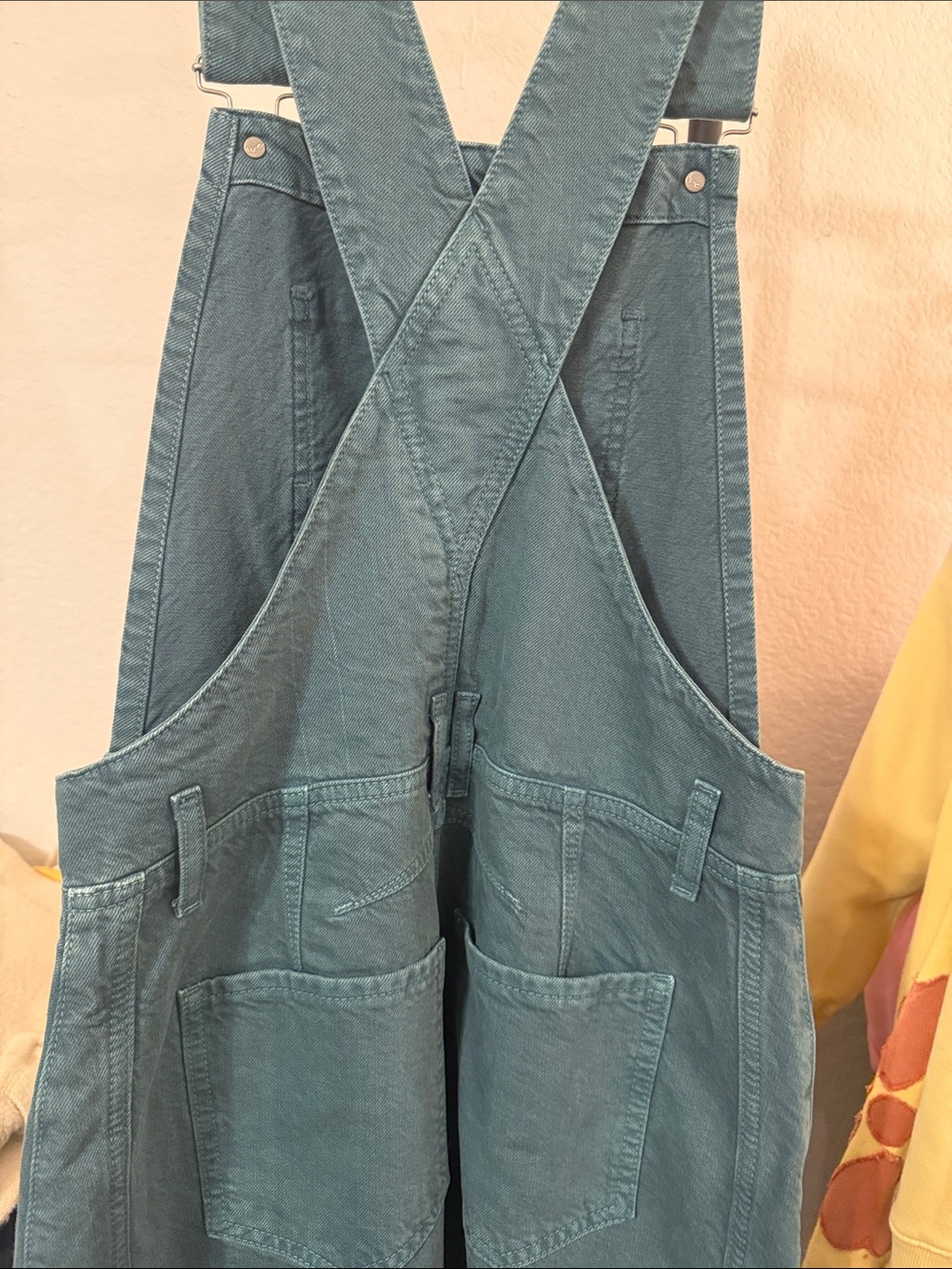 Free People Good Luck Teal Denim Overalls - #129 - Picture 4 of 4